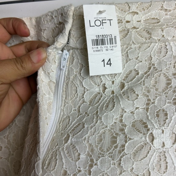 LOFT Cream Lace Shorts plus Size 14 fairy old money nwt - Picture 6 of 13